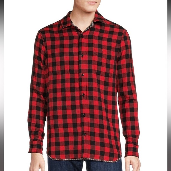 Cremieux Classic Fit Buffalo Plaid Reversible Long Sleeve Woven Shirt Sz 3XT - Picture 5 of 16